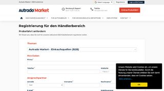 
                            2. Registrierung für den Händlerbereich B2B-Portal - Autrado ...