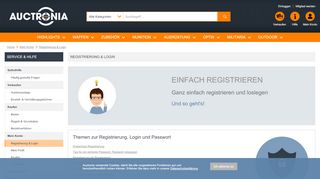 
                            2. Registrierung & Login - Mein Konto - Auctronia.de