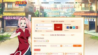 
                            6. Registro e login nos servidores do Naruto Online