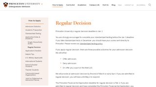 
                            9. Regular Decision | Princeton University Admission