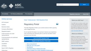 
                            4. Regulatory Portal | ASIC - Australian Securities and Investments ...