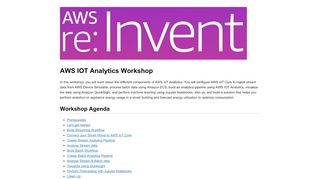 
                            7. re:invent 2018 - AWS IOT Analytics Workshop