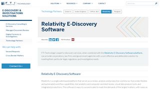 
                            5. Relativity E-Discovery Software - FTI Technology