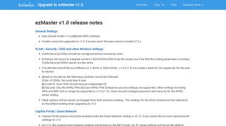 
                            7. Release Notes | ezMaster v1.0 - Upgrade to ezMaster v1.0
