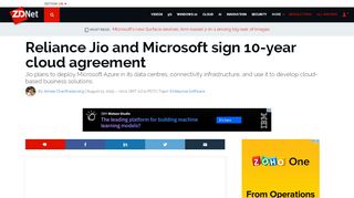 
                            4. Reliance Jio and Microsoft sign 10-year cloud agreement ...