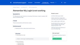 
                            2. Remember My Login is not working - Atlassian Documentation