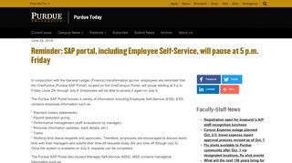 
                            1. Reminder: SAP portal, including Employee Self ... - Purdue University