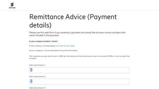 
                            7. Remittance Advice (Payment details) - Ericsson E-business login