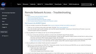 
                            4. Remote Network Access - Troubleshooting | NASA