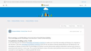 
                            9. RemoteApp and Desktop Connection Feed Extensibility ...