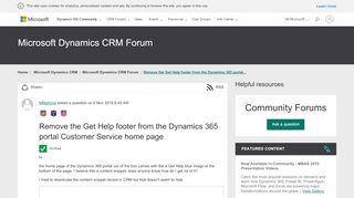 
                            3. Remove the Get Help footer from the Dynamics 365 portal Customer ...