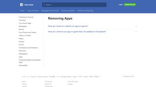 
                            7. Removing Apps | Facebook Help Center | Facebook