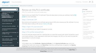 
                            7. Renew an SSL/TLS certificate | docs.digicert.com