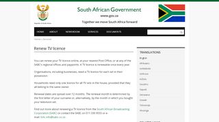 
                            4. Renew TV licence | South African Government