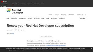 
                            4. Renew your Red Hat Developer subscription