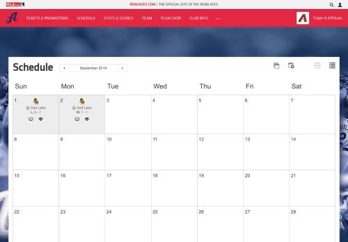 
                            3. Reno Aces Schedule | Schedule | Aces - milb.com