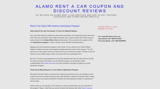 
                            3. Rent A Car Quick With Alamo’s Quicksilver Program