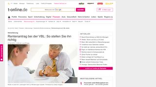 
                            7. Rentenantrag bei der VBL stellen - t-online.de