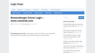 
                            9. Renzenberger Driver Login - www.renzweb.com | Login Steps