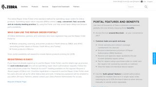 
                            1. Repair Portal Overview: Features and Benefits | Zebra