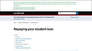 
                            7. Repaying your student loan: Make voluntary repayments - GOV.UK