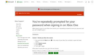 
                            2. Repeated Password Prompts on Xbox One