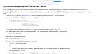 
                            5. Replace the WebSphere Portal administrator user ID