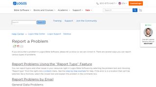 
                            6. Report a Problem – Logos Help Center