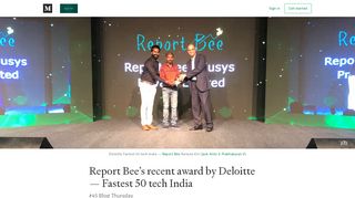 
                            4. Report Bee's recent award by Deloitte — Fastest 50 tech India