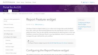 
                            1. Report Feature widget—Portal for ArcGIS | ArcGIS Enterprise