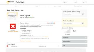 
                            8. Report for elect.capital | Norton Safe Web