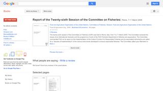 
                            9. Report of the Twenty-sixth Session of the Committee on Fisheries: ... - Google Books Result