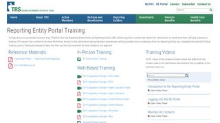 
                            3. Reporting Entity Portal Training - TRS