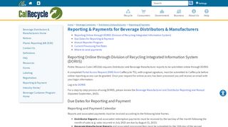 
                            2. Reporting & Payments for Beverage Distributors ... - CalRecycle