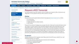 
                            8. Request a KCC Transcript - Kankakee Community College