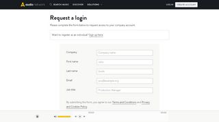 
                            2. Request a login - Audio Network