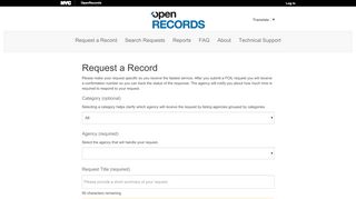 
                            3. Request a Record - OpenRecords - NYC Open Records