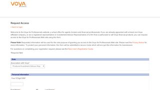 
                            5. Request Access - Voya for Professionals
