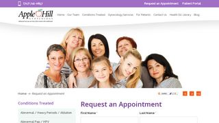 
                            3. Request an Appointment - Apple Hill Gynecology