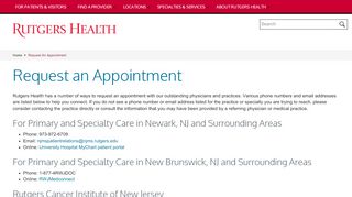 
                            6. Request an Appointment | Rutgers Health