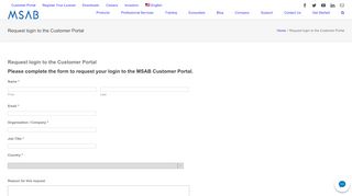 
                            2. Request login to the Customer Portal – MSAB