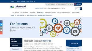 
                            3. Request Medical Records | Lakewood Regional Medical Center