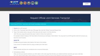 
                            1. Request Official Joint Services Transcript - jst.doded.mil