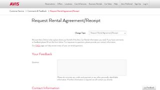 
                            3. Request Rental Agreement or Receipt | Avis Rent a Car