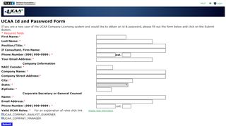 
                            6. Request UCAA Id and Password Form