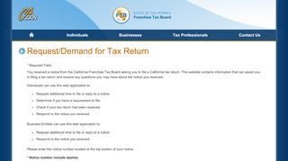 
                            11. Request/Demand for Tax Return | Login | California ...