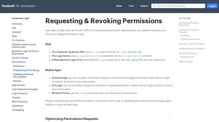 
                            5. Requesting & Revoking - Facebook Login - Facebook for Developers