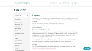 
                            3. Requests - Support API - Zendesk Developer Portal