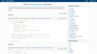 
                            5. requests.Session Python Example - ProgramCreek.com