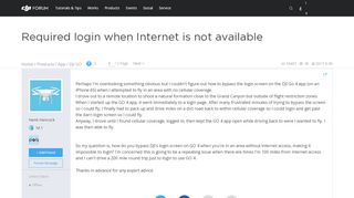 
                            1. Required login when Internet is not available | DJI FORUM